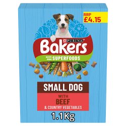 Bakers Small Dog 100% Complete with Tasty Beef & Country Vegetables 1.1kg