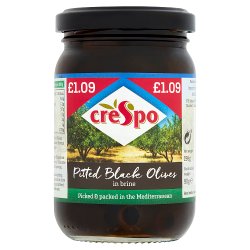 Crespo Pitted Black Olives in Brine 198g