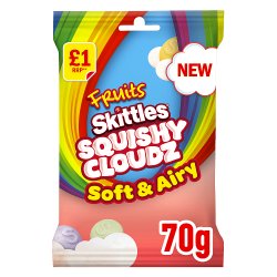 Skittles Squishy Cloudz Fruit Sweets £1 PMP Treat Bag 70g