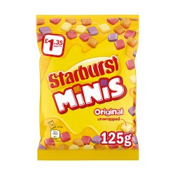 Starburst Minis Vegan Chewy Sweets Fruit Flavoured Treat Bag £1.35 PMP 125g
