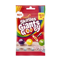 Skittles Giants Gooey Vegan Chewy Sweets Fruit Flavoured Treat Bag £1.35 PMP 109g