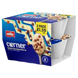Müller Corner Vanilla Yogurt with Chocolate Balls Price Marked Pack