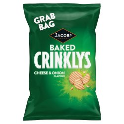 Jacob's Crinklys Cheese & Onion Grab Bag Snacks 50g