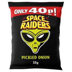 Space Raiders Pickled Onion Crisps 25g, 40p PMP
