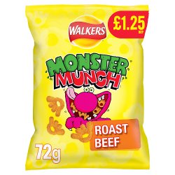 Walkers Monster Munch Roast Beef Snacks Crisps £1.25 RRP PMP 72g