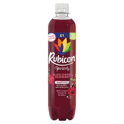 Rubicon Spring Black Cherry Raspberry Flavoured Sparkling Water, 500ml, PMP, £1