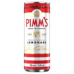 Pimm's no1 and Lemonade Ready to Drink premix 5.4% vol 250ml Can PMP £2.19