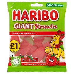 HARIBO Giant Strawbs Bag 160g £1PM