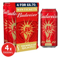 Budweiser Lager Beer Cans 4 x 568ml