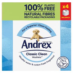 Andrex Classic Clean Flushable Wipes 4 Pack x 36 sheets