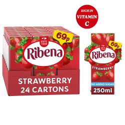 Ribena Strawberry Not Added Sugar Juice Drink 250ml PMP 69p