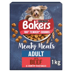BAKERS Meaty Meals Beef Dry Dog Food 1kg