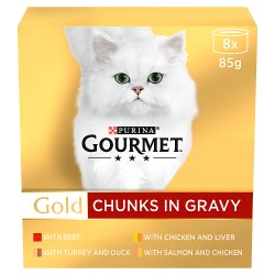 GOURMET Gold Chunks in Gravy Gravy Collection Wet Cat Food 8x85g