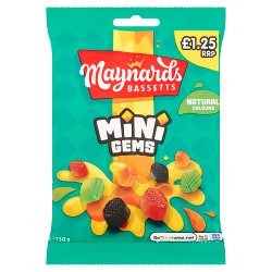 Maynards Bassetts Mini Gems Sweets Bag £1.25 PMP 130g