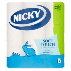 Nicky Soft Touch Toilet Tissue 9 Rolls