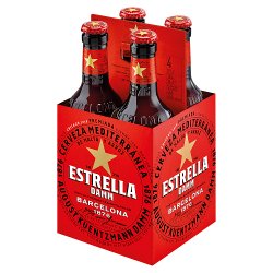 Estrella Damm Lager Beer 4 x 330ml Bottle