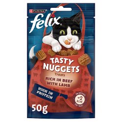 Felix Tasty Nuggets Treats Rich in Beef with Lamb 50g