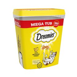 Dreamies Cat Treat Biscuits with Cheese Bulk Mega Tub 350g
