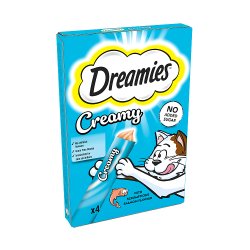 Dreamies Creamy Snack Cat & Kitten Treat with Salmon 4 x 10g