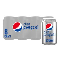 Diet Pepsi Cola Can 8x330ml