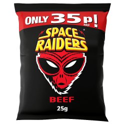 Space Raiders Beef Crisps 25g, 35p PMP