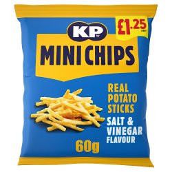 KP Minichips Salt & Vinegar Crisps 60g, £1.25 PMP