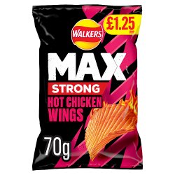 Walkers Max Strong Hot Chicken Wings Crisps £1.25 RRP PMP 70g