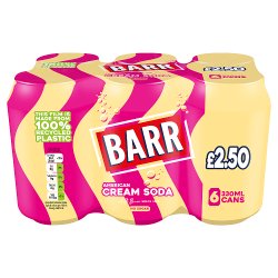Barr American Cream Soda 6 x 330ml