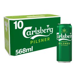 Carlsberg Pilsner Lager Beer 10 x 568ml Pint Cans