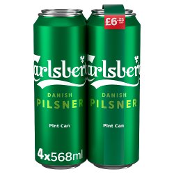 Carlsberg Danish Pilsner Lager Beer 4 x 568ml Can PMP £6.25