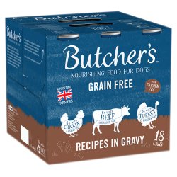 Butcher's Recipes in Gravy Wet Dog Food Tins 18 x 400g