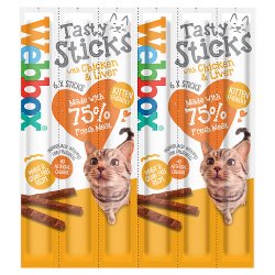 Webbox Tasty Sticks with Chicken & Liver 6 Semi-Moist Tasty Treats 30g