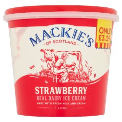 Mackie's of Scotland Strawberry Real Dairy Ice Cream 1 Litre