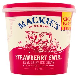 Mackie's of Scotland Strawberry Swirl Real Dairy Ice Cream 1 Litre