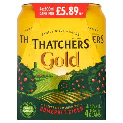 Thatchers Gold Somerset Cider 4 x 500ml Cans