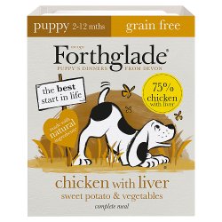 Forthglade Chicken with Liver Sweet Potato & Vegetables Complete Meal Puppy 2-12 Mths 395g
