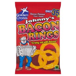 Golden Cross Johnny's Bacon Rings Bacon Flavour Maize Snacks 22g PMP 35p