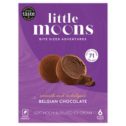 Little Moons Belgian Chocolate Soft Mochi & Gelato Ice Cream 6 x 32g (192g)