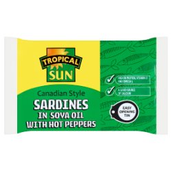 Tropical Sun Canadian Style Sardines in Soya Oil with Hot Peppers 106g