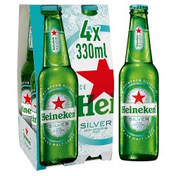 Heineken Silver Beer Lager 4x330ml Bottles
