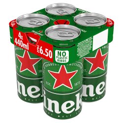 Heineken Premium Lager Beer Cans 4x440ml