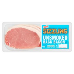 Direct Table Sizzling 8 Unsmoked Back Bacon Rashers 250g