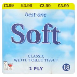 Best-One Soft Classic White Toilet Tissue 2 Ply 18 Rolls