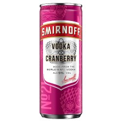 Smirnoff No.21 Vodka and Cranberry 5% vol Ready to Drink Premix 250ml Can
