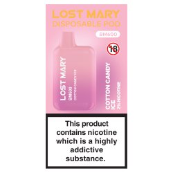 Cotton Candy Ice 20mg Lost Mary BM600 Disposable