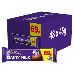 Cadbury Dairy Milk Chocolate Bar 69p PMP 45g 