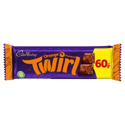 Cadbury Twirl Orange Flavoured Chocolate Bar 60p 43g