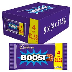 Cadbury Boost Chocolate Bar 4 Pack Multipack £1.35 PMP 126g