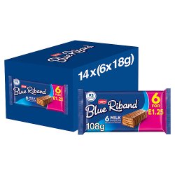 Blue Riband Milk Chocolate Wafer Biscuit Bar Multipack 6 Pack PMP £1.25