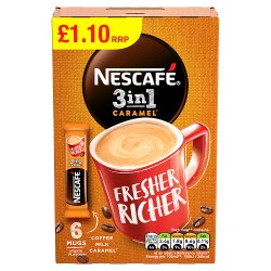 Nescafe 3in1 Caramel Instant Coffee 6 x 17g Sachets £1.10 PMP